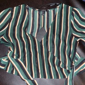 Stripped Tie Crop Top